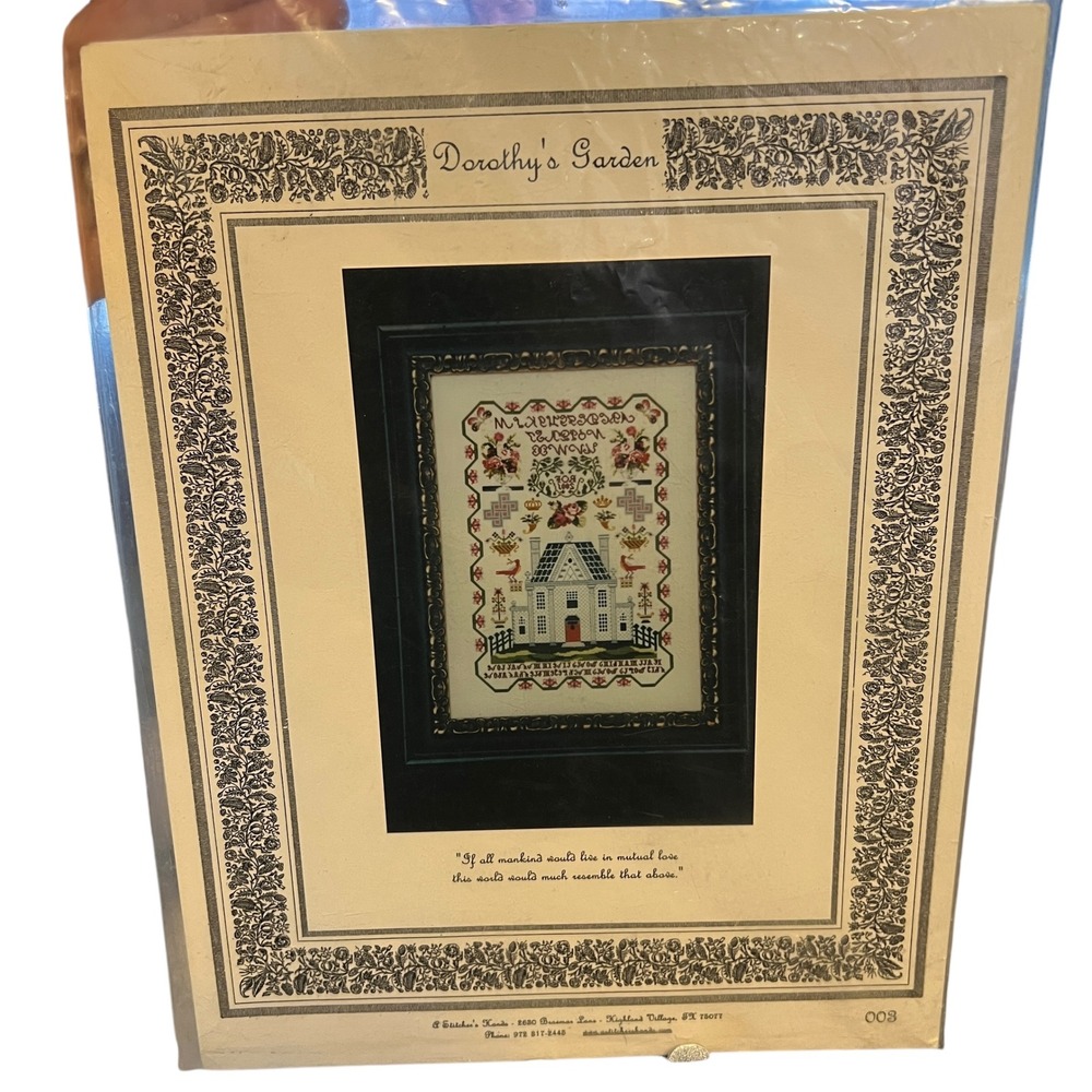 Dorothy's Garden‎ Cross Stitch Pattern House Birds Flowers Quote 2005